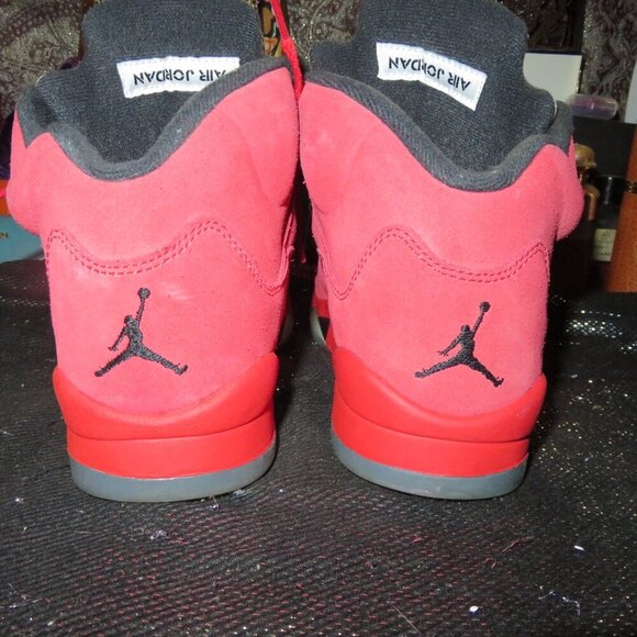 Jordan Retro 5 University Red Suede & Leather sneakers 6.5 Yr 440888-602 - Picture 4 of 9